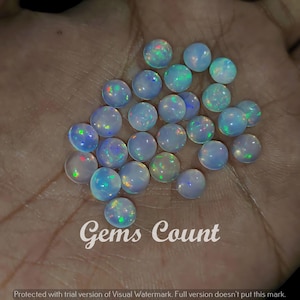 Natural Ethiopian Opal Round Cabochon, Flat Back Loose Gemstone for Jewelry Making 3mm-6mm