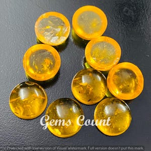 Baltic Amber Round Cabochon, Calibrated Flat Back Loose Gemstone 3mm–20mm, Wholesale Gem for Jewelry & Craft Supplies