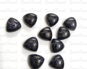 Blue Sandstone Trillion Cabochon: Sparkle Gemstone for Jewelry Making (5MM-20MM)