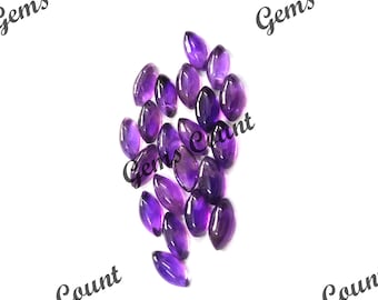 Natural Purple Amethyst Marquise Cabochon, Calibrated Loose Gemstone Lot, Polished Smooth Stone For Jewelry Making & Craft Gift