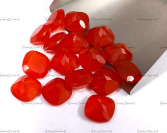 Natural Red Jade Cushion Cabochon Healing Crystals Polished Gemstone