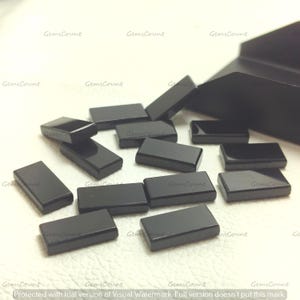 Black Onyx Flat Rectangle Cabochon 6x8mm-18x25mm Smooth Polished Loose Gemstone for Jewelry