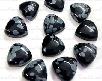 Snowflake Jasper Trillion Cabochon: Natural Gemstone for Jewelry Making (5mm-20mm)