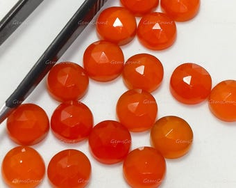 Natural Carnelian Smooth Round Rose Cut Polished Gemstone 5mm-25mm