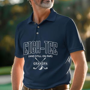 Custom Grandpa Polo Shirt Gift, Personalized Quarter Button Polo Christmas Gift for Him, Golf Birthday Father&#39;s Day Gifts, Thir-Tee Design