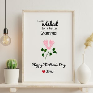 Personalisiertes druckbares Oma Geschenk, Geschenk vom Baby für Mama, Andenken Geschenk, personalisiertes Muttertagsgeschenk für neue Mütter, Geschenk von Kindern