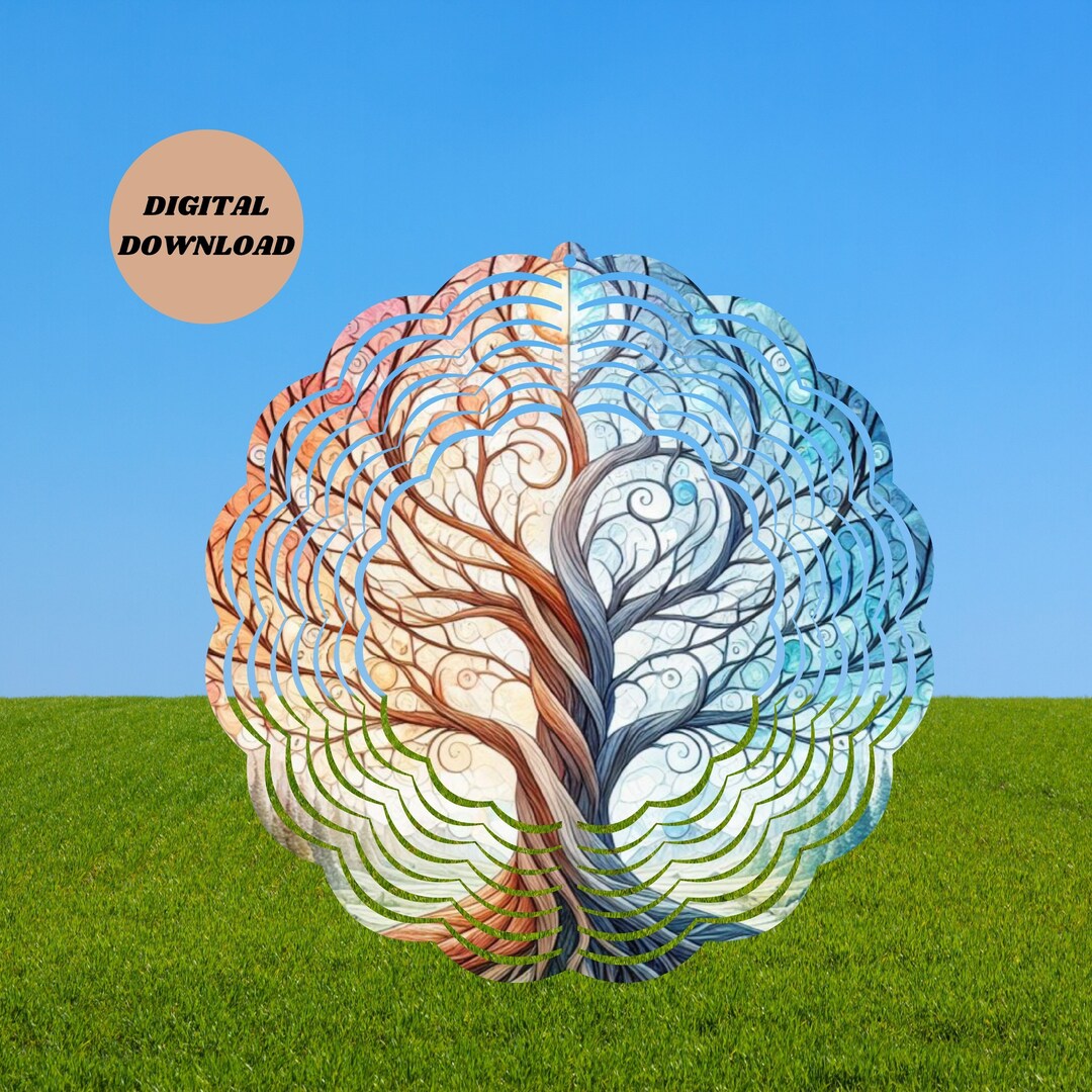 Tree of Life Wind Spinner, Wind Spinner Sublimation Design Template ...