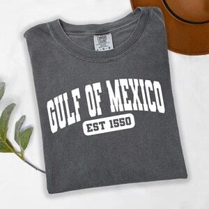 Chemise couleurs confort golfe du Mexique, chemise côte du golfe, t-shirt American Pride patriotique, t-shirt amateur de cartes, col rond Mexique cadeau pour amoureux du Mexique