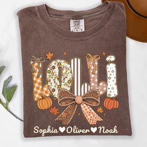 Custom Lolli Kids Names Comfort Colors Shirt, Lolli T-Shirt, Cute Lolli Tee-Shirt, Gift for Lolli,Personalized Grandma Grandmother  Mimi Tee