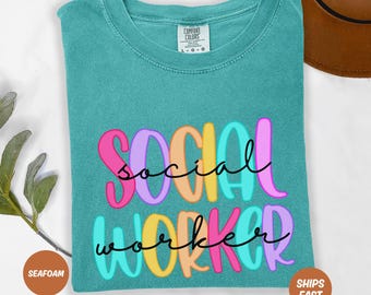 Social Worker Comfort Colors Gifts, Therapist T-shirt MSW LSW, Social Worker Shirt, Gift For Social Worker, School Counselor,Therapist Shirt