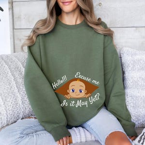 Pregnancy T-shirt, Is It July Yet Sweatshirt, Pregnancy Announcement Shirt, Maternity Sweater,Baby Bump Shirt,Mom-to-Be Mother&#39;s Day Sweater