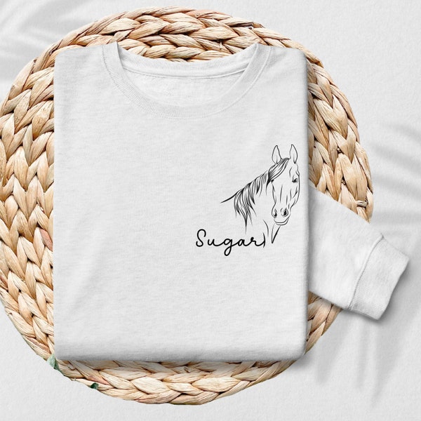 Custom Horse Sweatshirt, Personalized Horse Shirt Gift for Dad and Mom, Custom Horse Name Sweatshirt For Horse Owner, Horse Hoodies Clothes