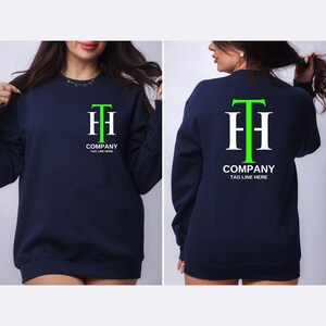 Custom Pocket & Backside Logo Sweatshirt, Your Business Logo or Brand ...
