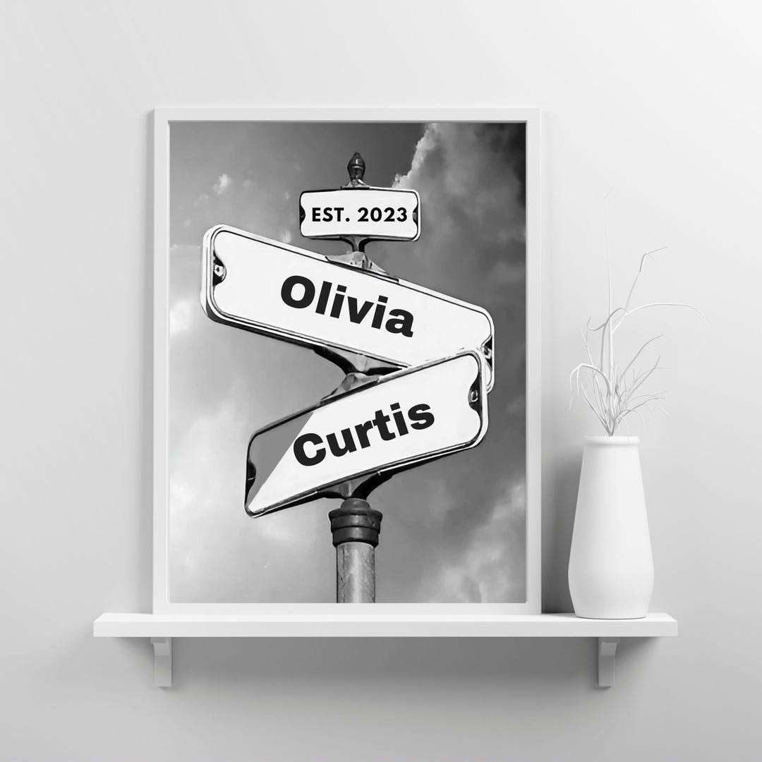 Imprinted Intersections Custom Name Intersection Street Sign Digital File, Custom Gift for ...
