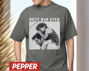 Custom Photo Dad Comfort Color T-Shirt, Personalised Pappy Shirt, Grandpa With Kids Pictures Tee-shirt, Christmas Gift for Papa,Father's Day