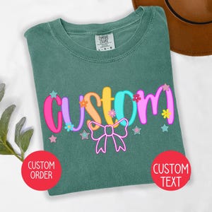 Preppy Custom PNG, Coquette Bow Floral Summer Design,Cute Colorful PNG, Mother&#39;s Day Sublimation,Back to School Trendy Preppy Family Clipart