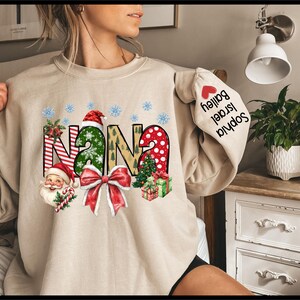 Custom Nana With Kids names Sweatshirt, Christmas Nana Tee-Shirt, Nana Sweater, Personalized Nana And Grandkids Hoodie, Hoodie Gift For Nana