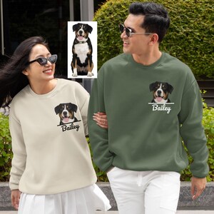 Custom Dog Photo Sweatshirt, Personalized Dog Name T-shirt, Dog Mom Sweatshirt,Cat Lover Gift, Mother&#39;s Day Pet Face Sweater, Pet Owner Gift