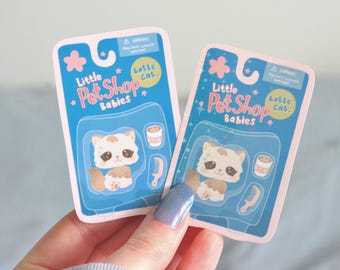 Adorable LPS Persian cat sticker handmade sparkle or glossy laminated Vinyl sticker