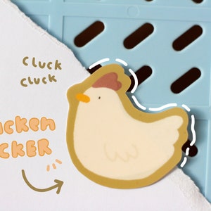Cute Stardew farm chicken thick glossy laminated handmade vinyl sticker 3.5cm x 4cm