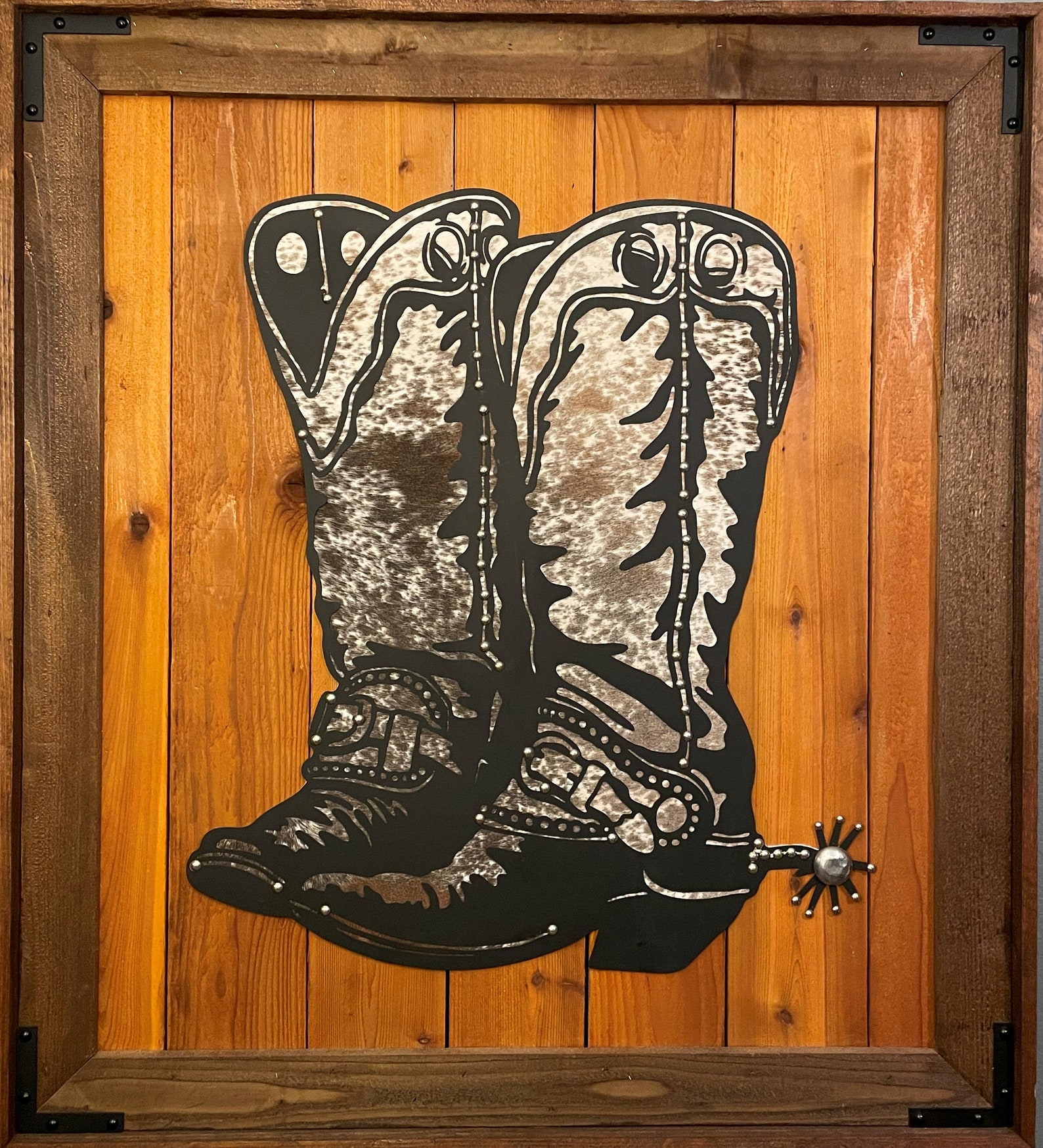 39''x 43'' Metal Cowboy Boots Cowboy Boots Etsy