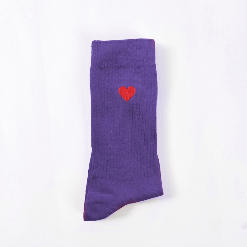 Different Colors Colorful Valentine Day Embroider Sock HEART