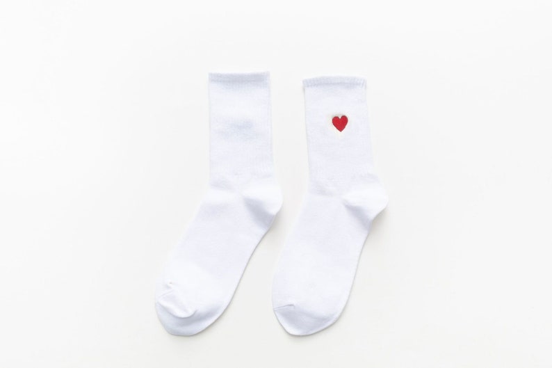 Different Colors Colorful Valentine Day Embroider Sock HEART