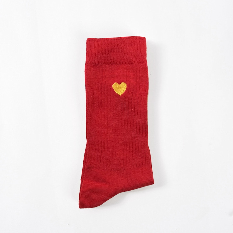 Different Colors Colorful Valentine Day Embroider Sock HEART