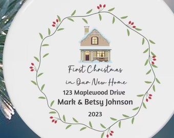 First Christmas in Our New Home Ornament Custom First Christmas Decoration, couple gift, custom couple gift, new home gift