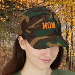 Embroidered Mom Camo Trucker Hat: Personalized Cotton Baseball Cap