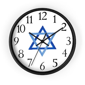 Star of David Wall Clock: Jewish Decor, Silent Movement