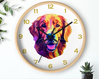 Golden Retriever Wall Clock: Kitschy Kitchen Decor, Silent Movement