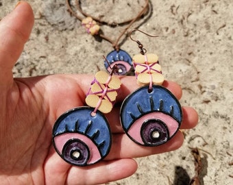 Ceramic eye jewelry set accessory