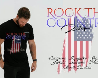 Rock the Country 2024 PNG, American Flag, Proud to be an American, Jason Aldean Kid Rock Tour