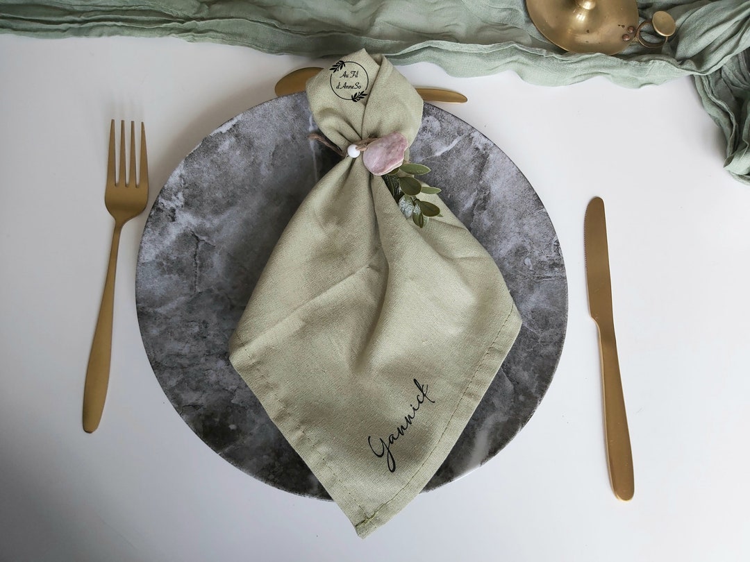 Serviette Gaze de Coton Bord Cousu Personnalisée Marques - Etsy France