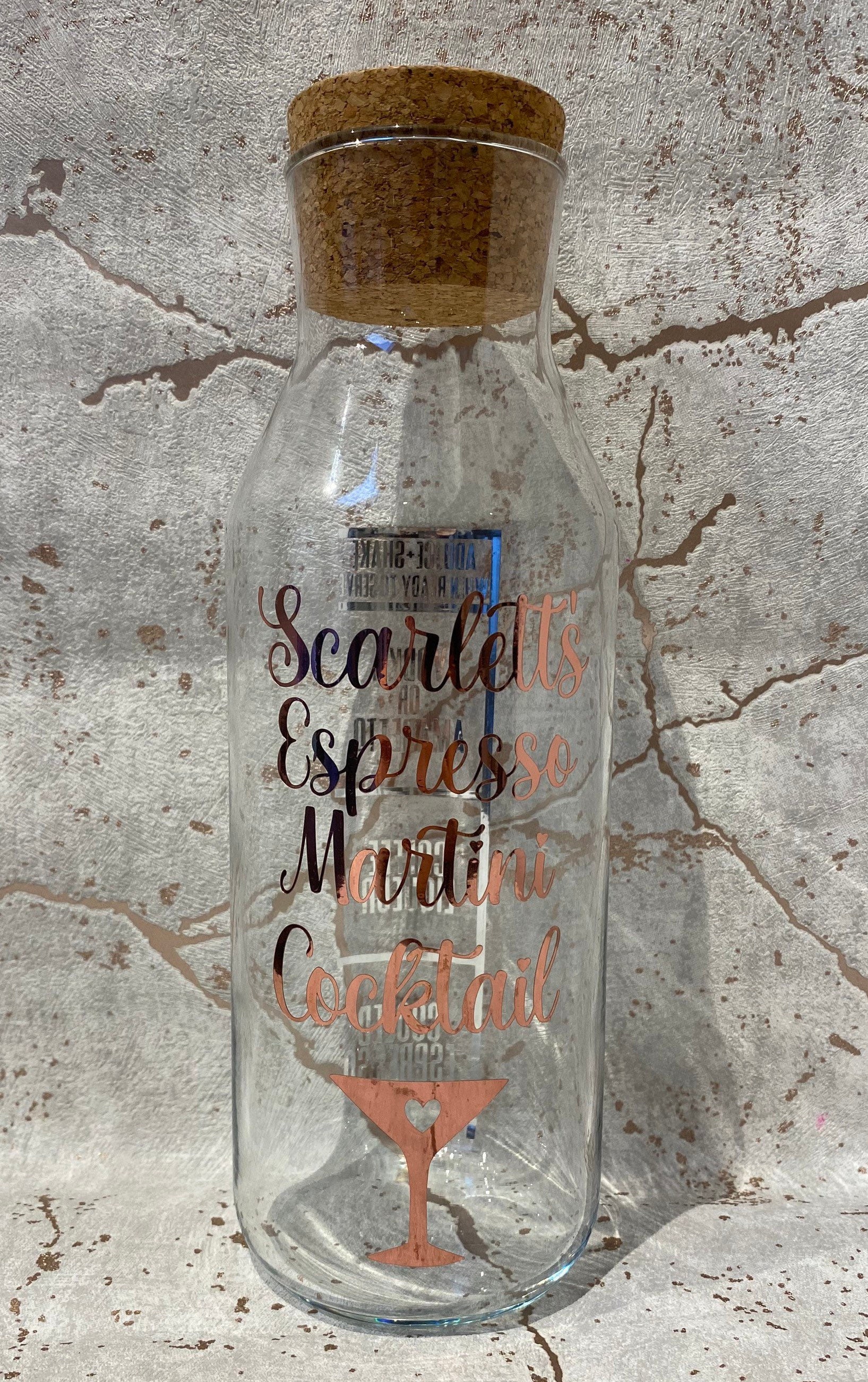 Personalised Cocktail Recipe Carafe with guide for ingredients Etsy