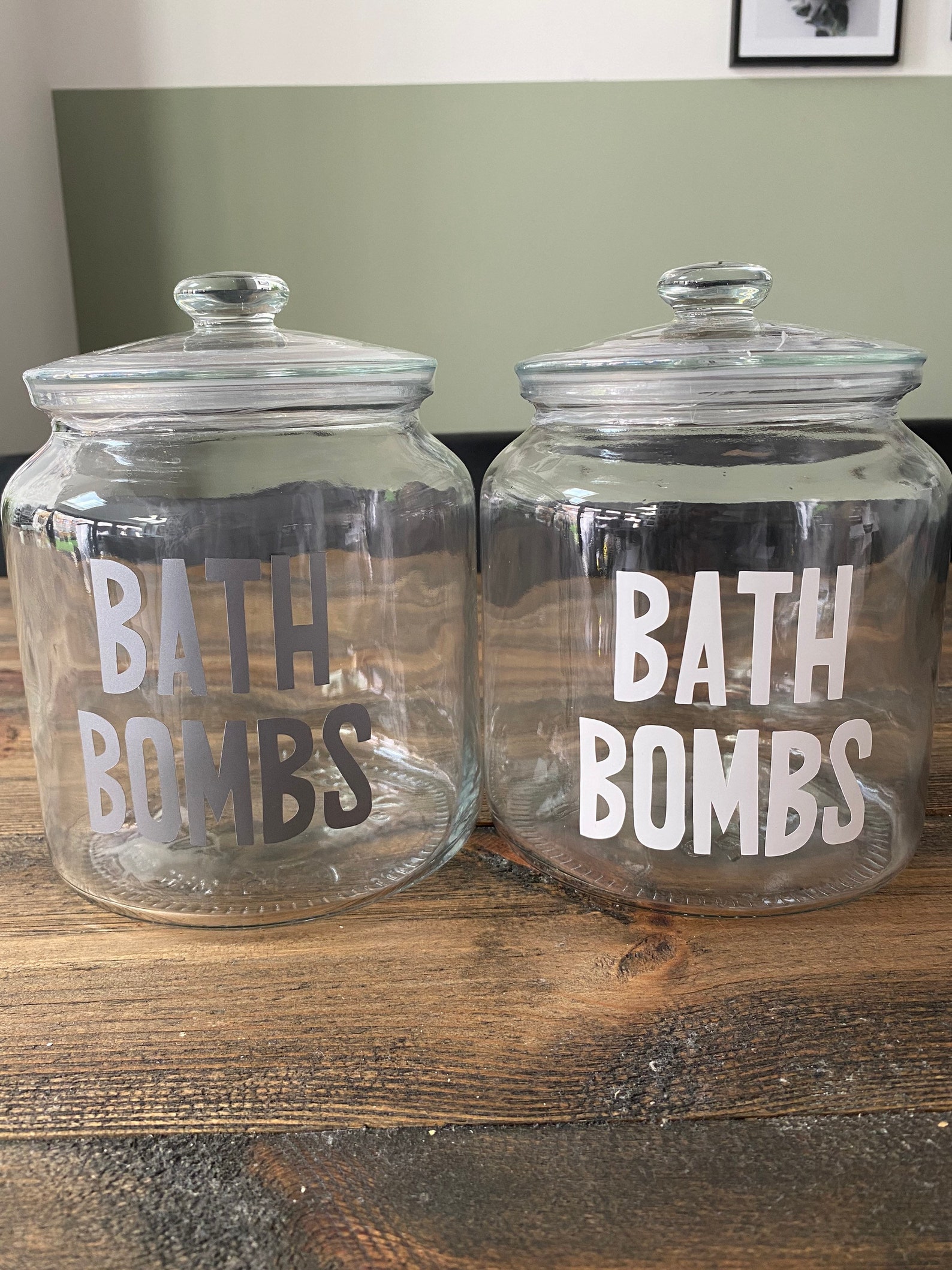 Bath Bomb glass storage jar personalised Etsy