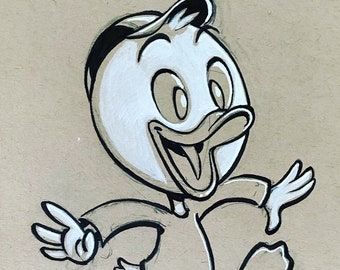 Huey Duck - original pen and ink sketch