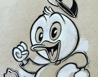 Dewey Duck - original pen and ink sketch