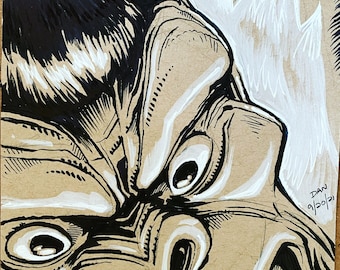 Kongfrontation - original pen and ink sketch