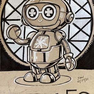 SMRT-1 from EPCOT Center - original pen and ink sketch