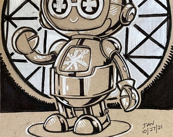 SMRT-1 from EPCOT Center - original pen and ink sketch