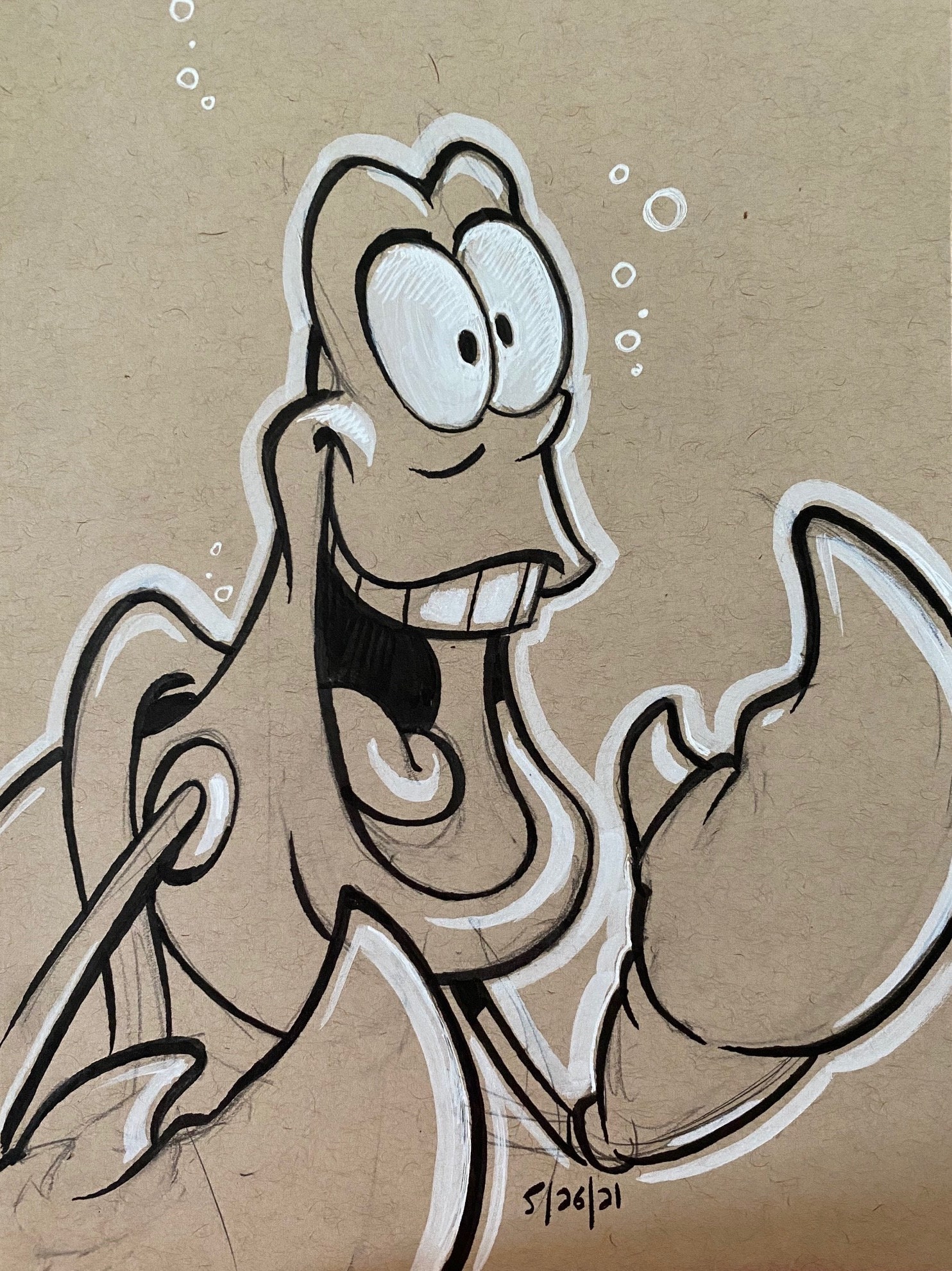 Sebastian the Crab original pen and ink sketch Etsy