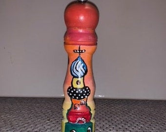 hand-painted wooden pepper mill