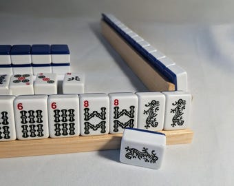 Mahjong Tile Rack Set of 4 | Solid Wood Mahjong Holder