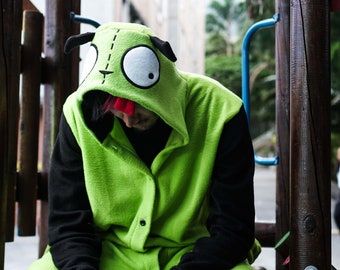 GIR Kigurumi, pajama adult Invader Zim costume, no dog alien cartoon fleece suit