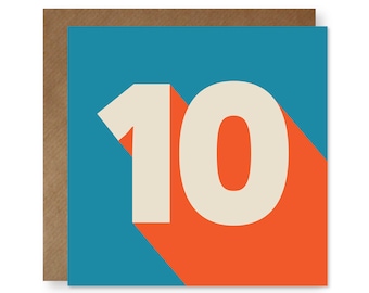 Age 10 Birthday Card, 10th Birthday Card Unisex, 10 Today! 10th Birthday Boy, Age 10 card Girl