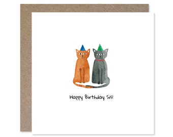 Sister Birthday Card, Best Sister, Twin Sister, Happy Birthday Sis!