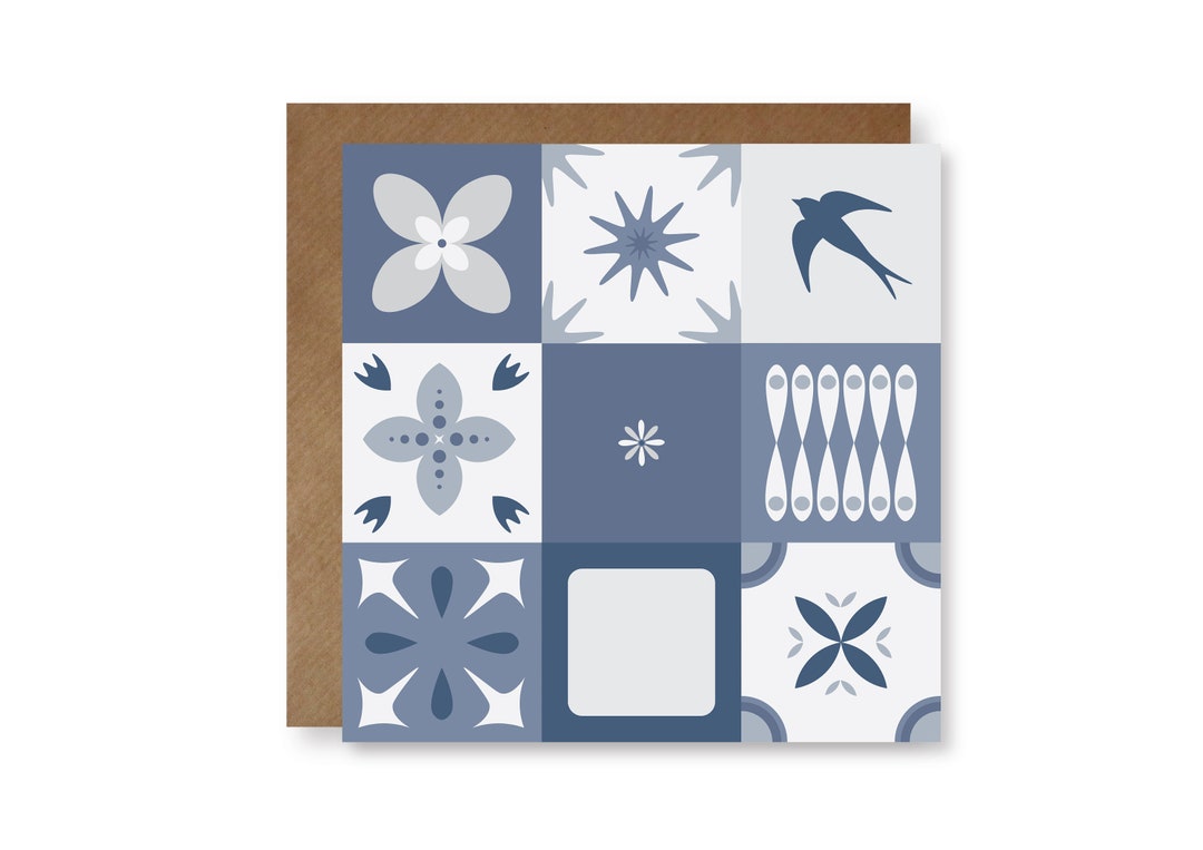 Tile Card, Moroccan Tile Card, Blank Card, - Etsy