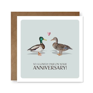 Anniversary Card, Couple Anniversary Card, Ducks Anniversary Card, Friend Anniversary Card, Mum and Dad Anniversary Card